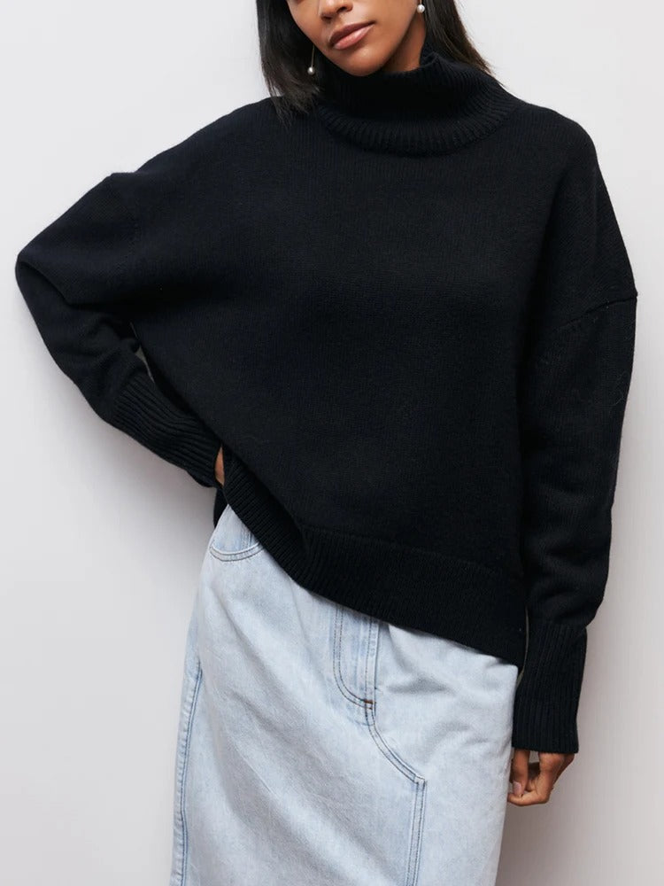 Pull à col roulé pour femme