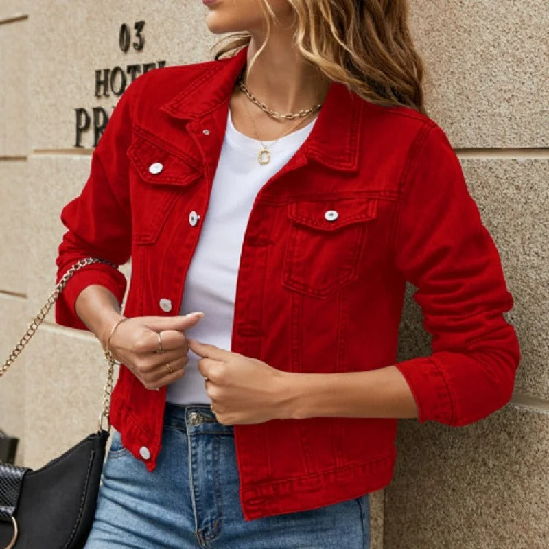 Veste Courte en Denim pour Femme